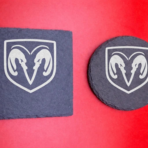 Custom Laser-Engraved Automotive Slate Coasters
