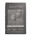 Personalized Photo Slate Plaque - Custom Engraved with Names & Message