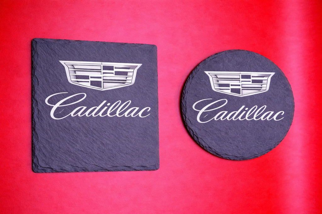 Custom Laser-Engraved Automotive Slate Coasters