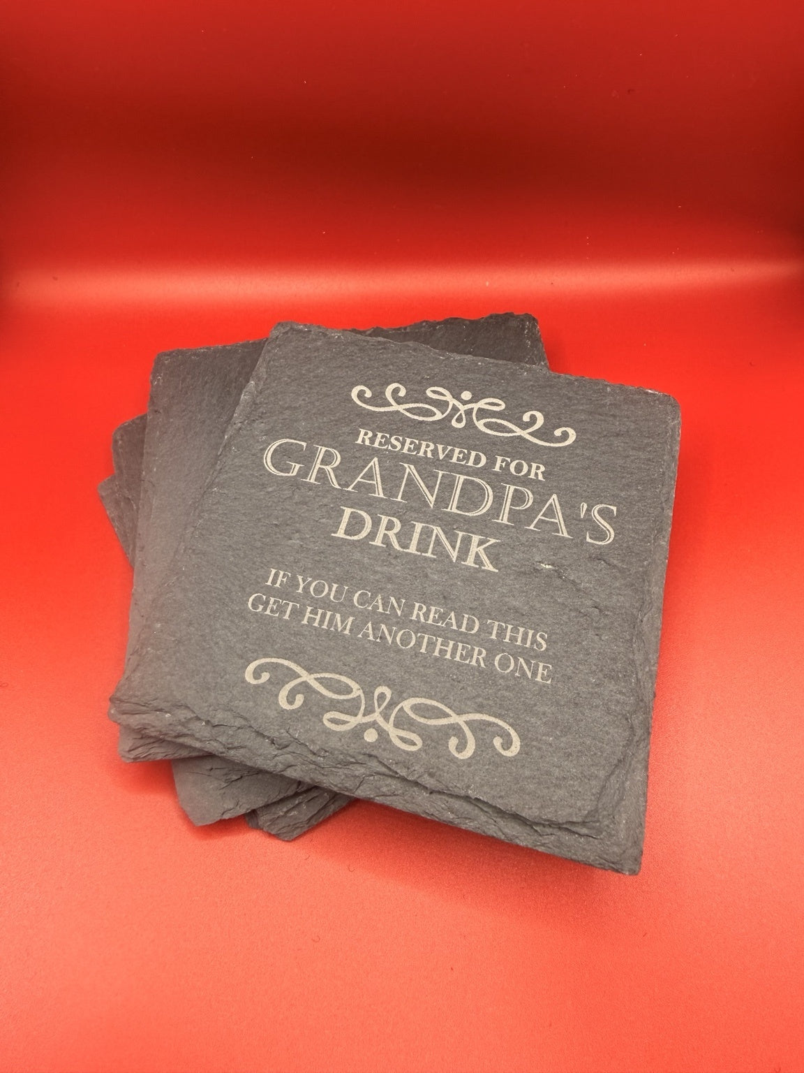 Funny Grandpa Slate Coaster Set - Reserved for Grandpa's Drink