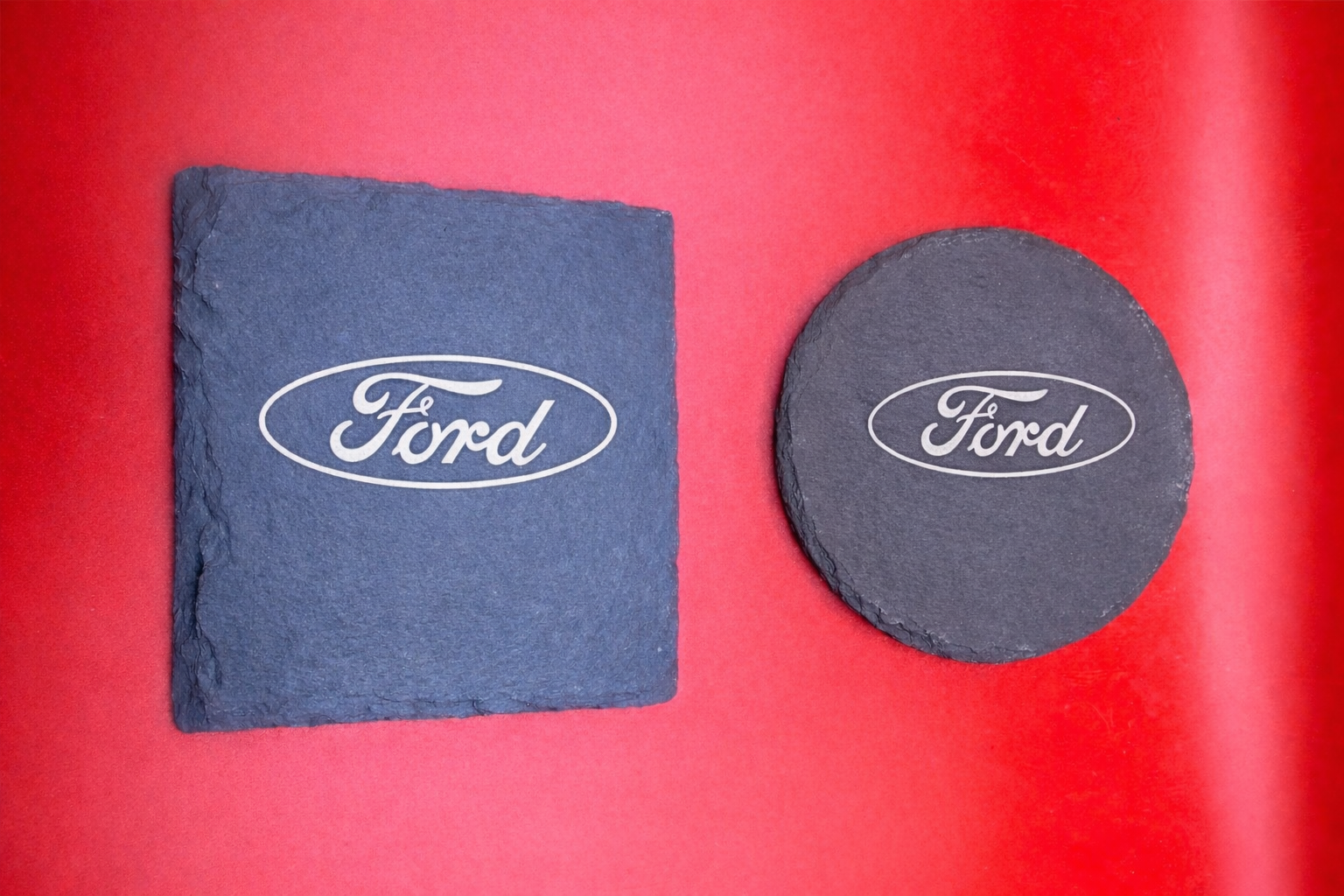 Custom Laser-Engraved Automotive Slate Coasters