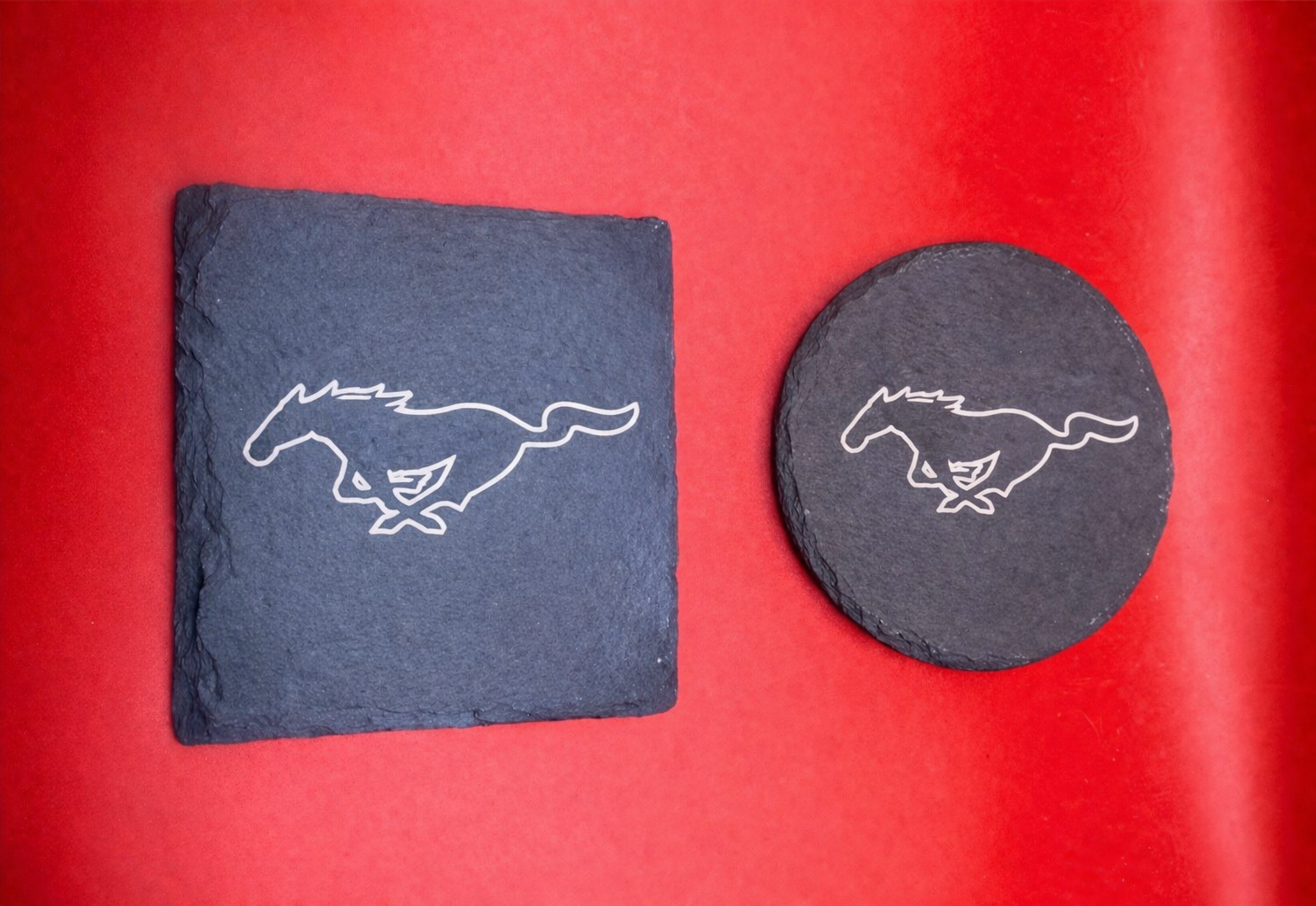 Custom Laser-Engraved Automotive Slate Coasters